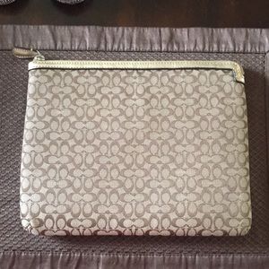 Coach tablet case. Tan & gold